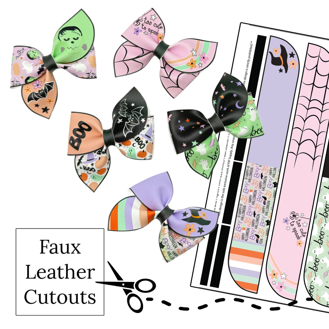 Friends and Frights PINWHEEL Faux Leather DIY Hair Bows