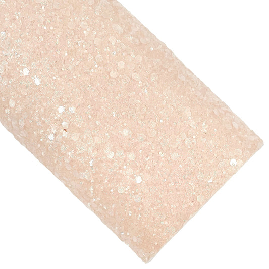 Peach Pixie Dust Glitter Faux Leather Sheets