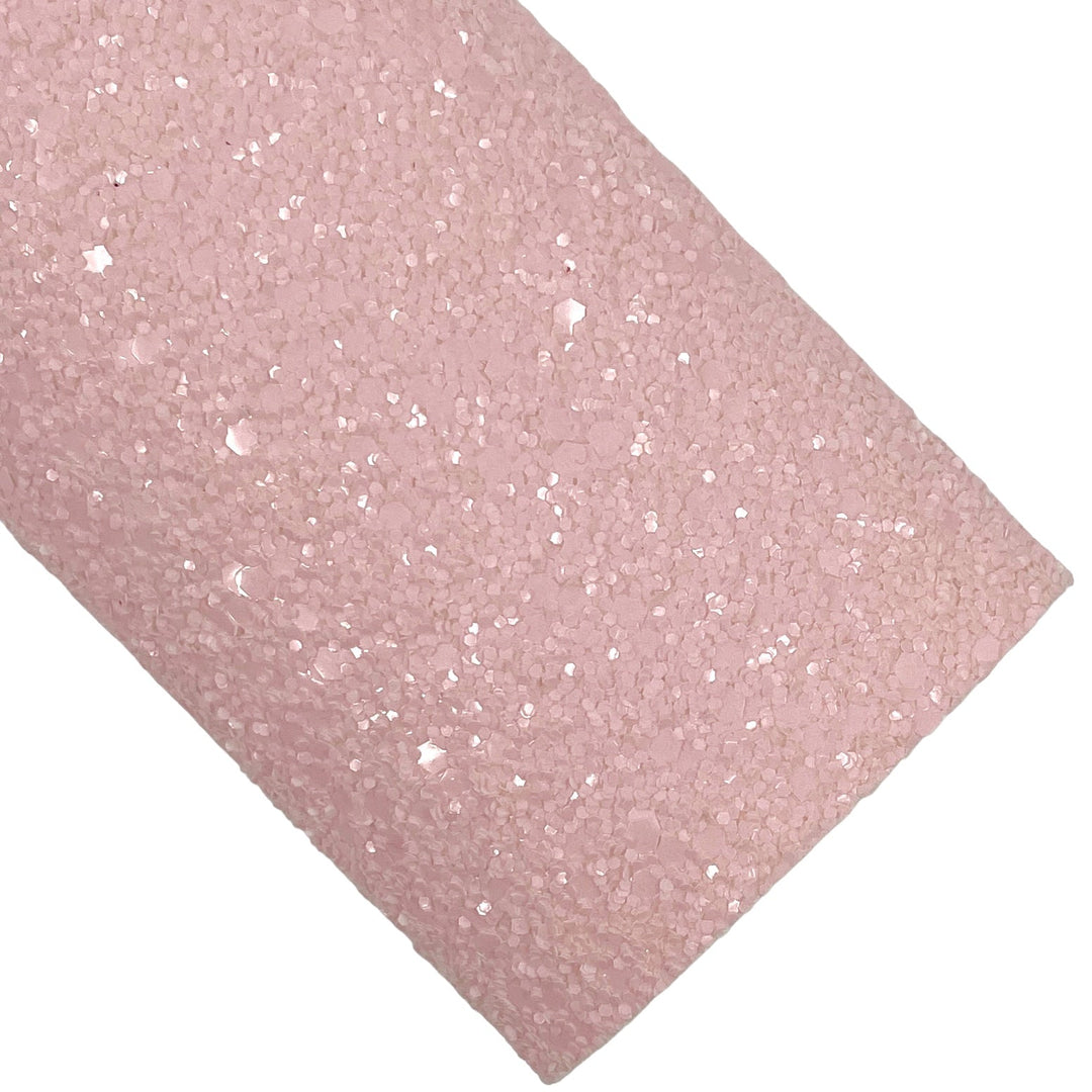 Pastel Pink Chunky Glitter Faux Leather Sheets