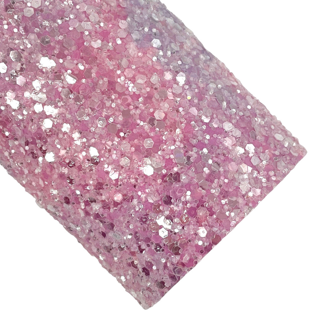 Orchid Color Melt Glitter Faux Leather Sheets