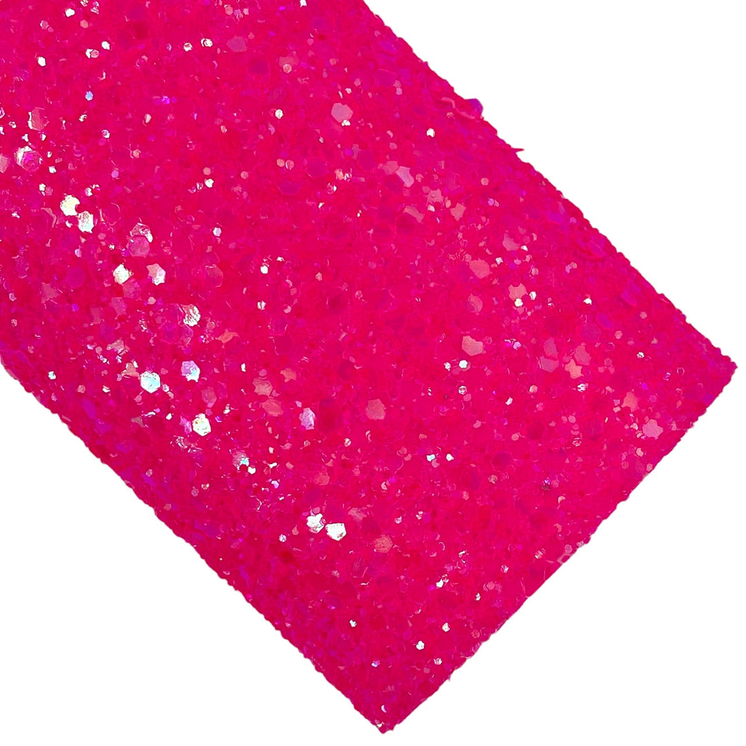 Neon Pink Sun Glare Glitter Faux Leather Sheets