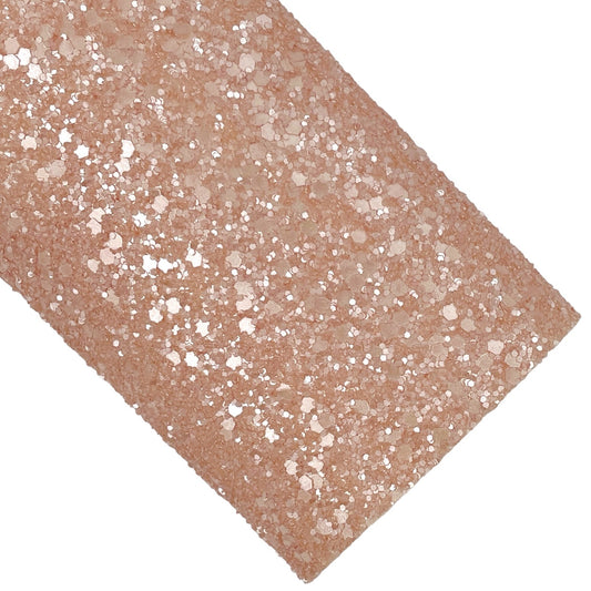 Peach Luster Glitter Faux Leather Sheets