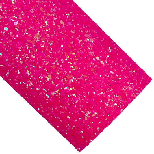 Hot Pink Sun Glare Glitter Faux Leather Sheets