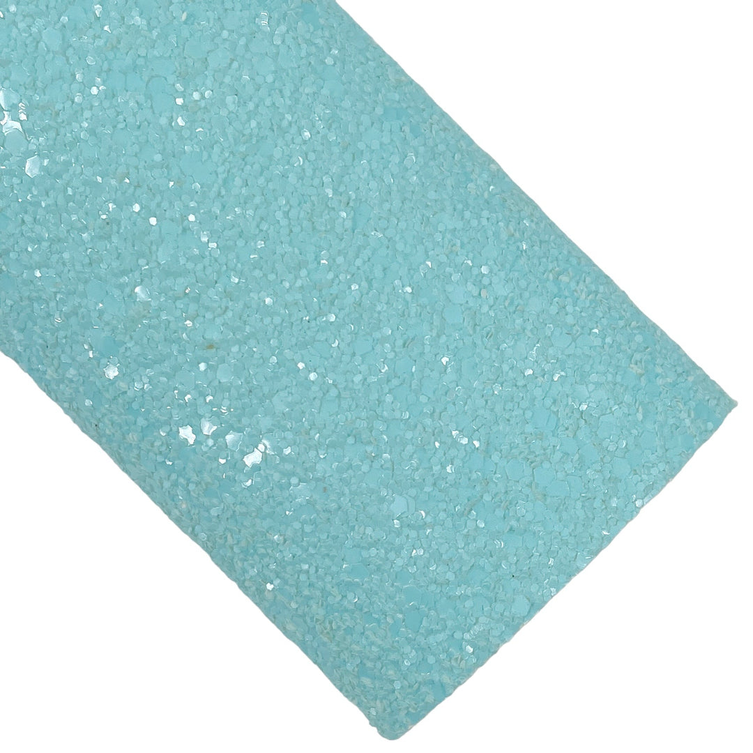 Pastel Blue Chunky Glitter Faux Leather Sheets