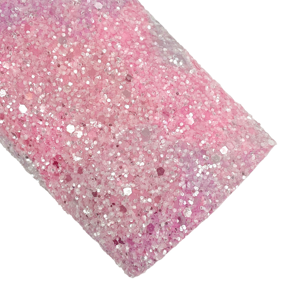 Pink Sky Color Melt Glitter Faux Leather Sheets