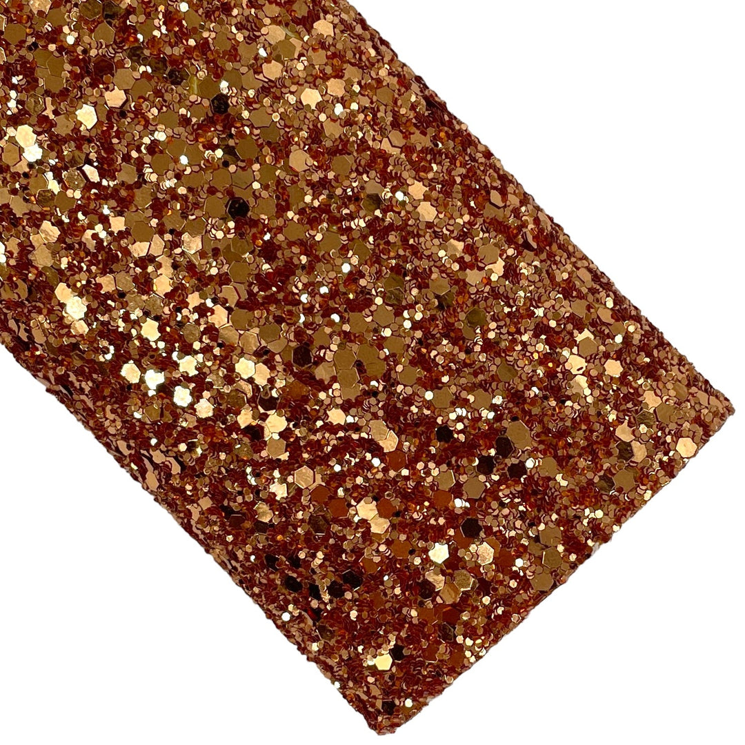 Copper Chunky Glitter Faux Leather Sheets