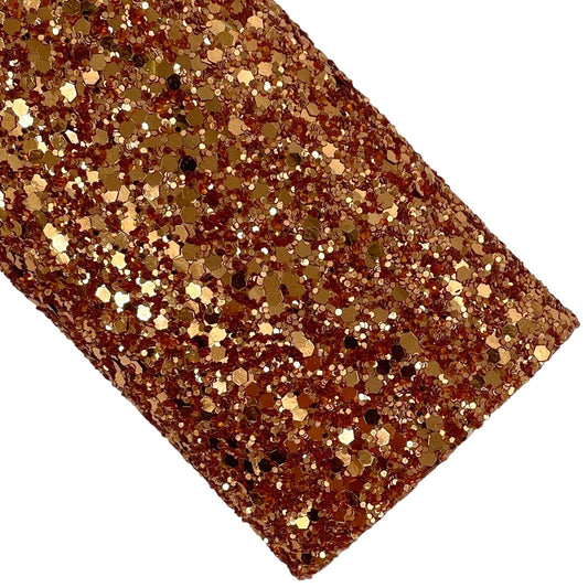 Copper Chunky Glitter Faux Leather Sheets