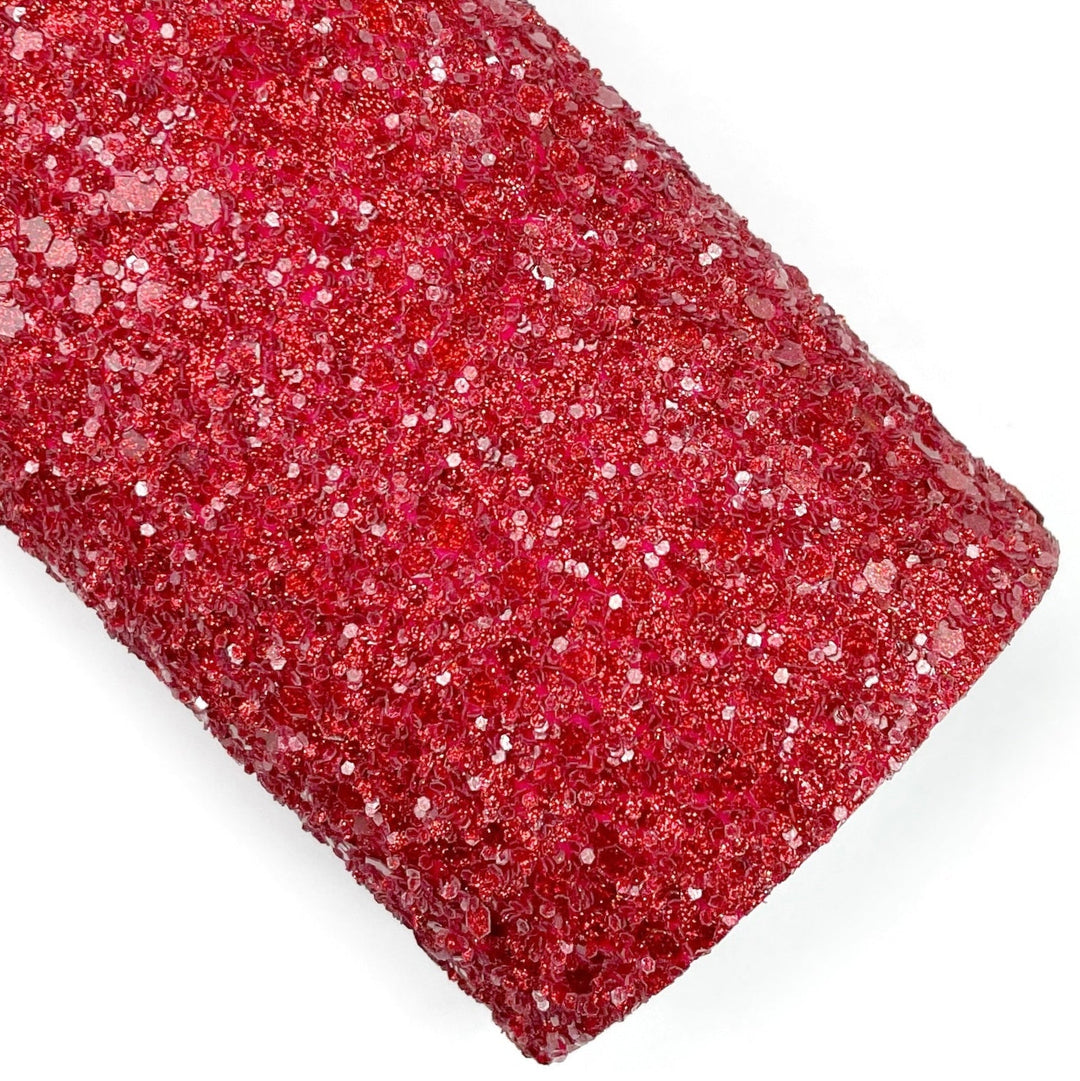 Scarlet Rush Glittered Glitter Faux Leather Sheets