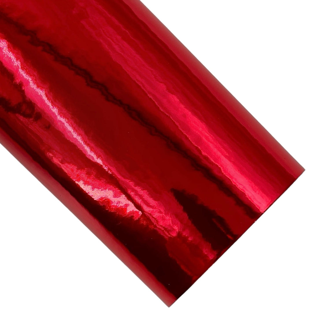 Red Patent Metallic Vegan Leather Sheets