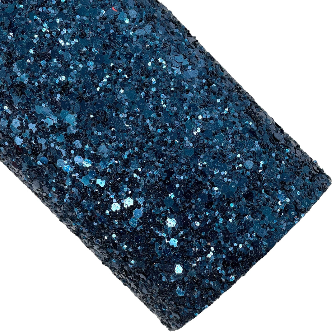 Midnight Blue Metallic Glitter Faux Leather Sheets