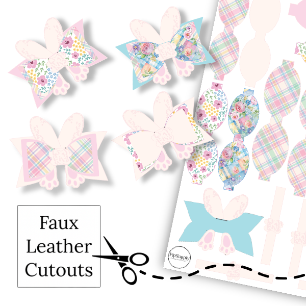 Garden Bunny Tails Layered Faux Leather DIY Hair Bow