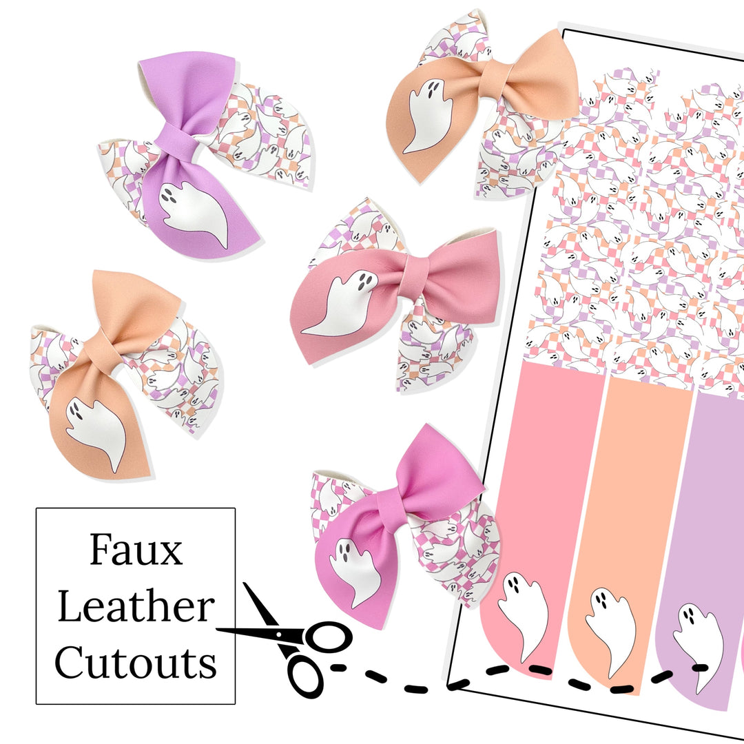 Ghost Mix Halloween Sailor Faux Leather DIY Hair Bows