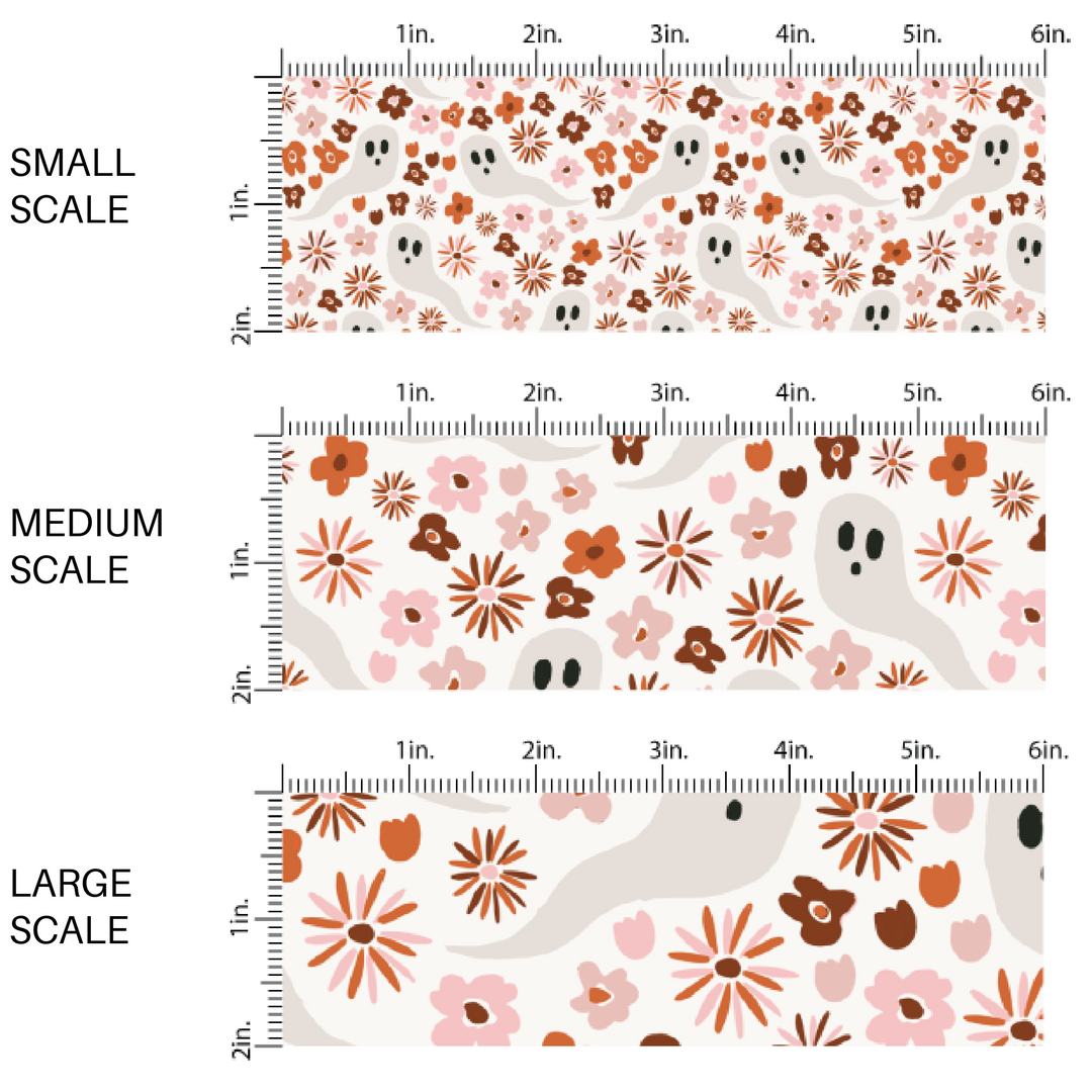 White fabric by the yard scaled image guide with white ghosts and florals.