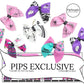 bright pink and purple faux leather DIY sailor bows for Halloween