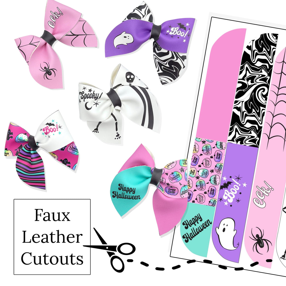 Girly Ghouls Halloween Sailor Faux Leather DIY Hair Bows