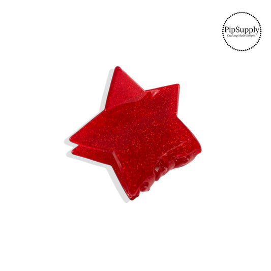 These star acrylic claw clips are a stylish hair accessory and are perfect for a summer up-do hairstyle. These acrylic clips come with a jaw clip already attached. These glitter hair clips are ready to wear or to sell to others.