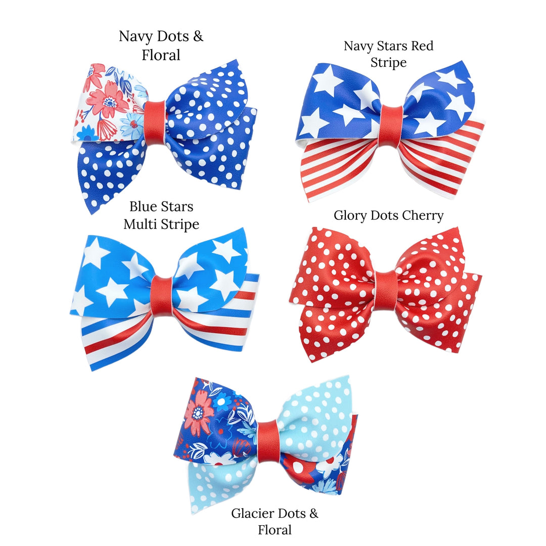 festive July 4th patterns for pinwheel diy hand cut faux leather hair bows