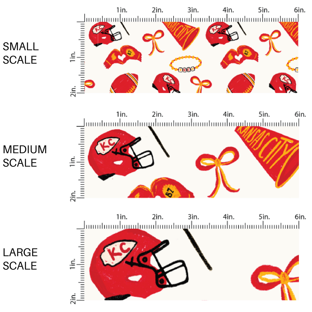 Kansas City Sports Team Designs on Cream Fabric by the Yard scaled image guide.