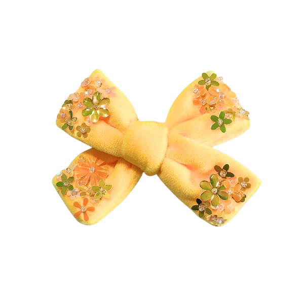 Little Luxe Pinwheel Velvet Blooms Bow w/ Clip