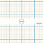 White and blue graph paper printed fabric by the yard.