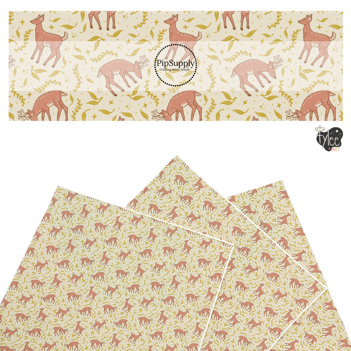 Grazing Deer Faux Leather Sheets