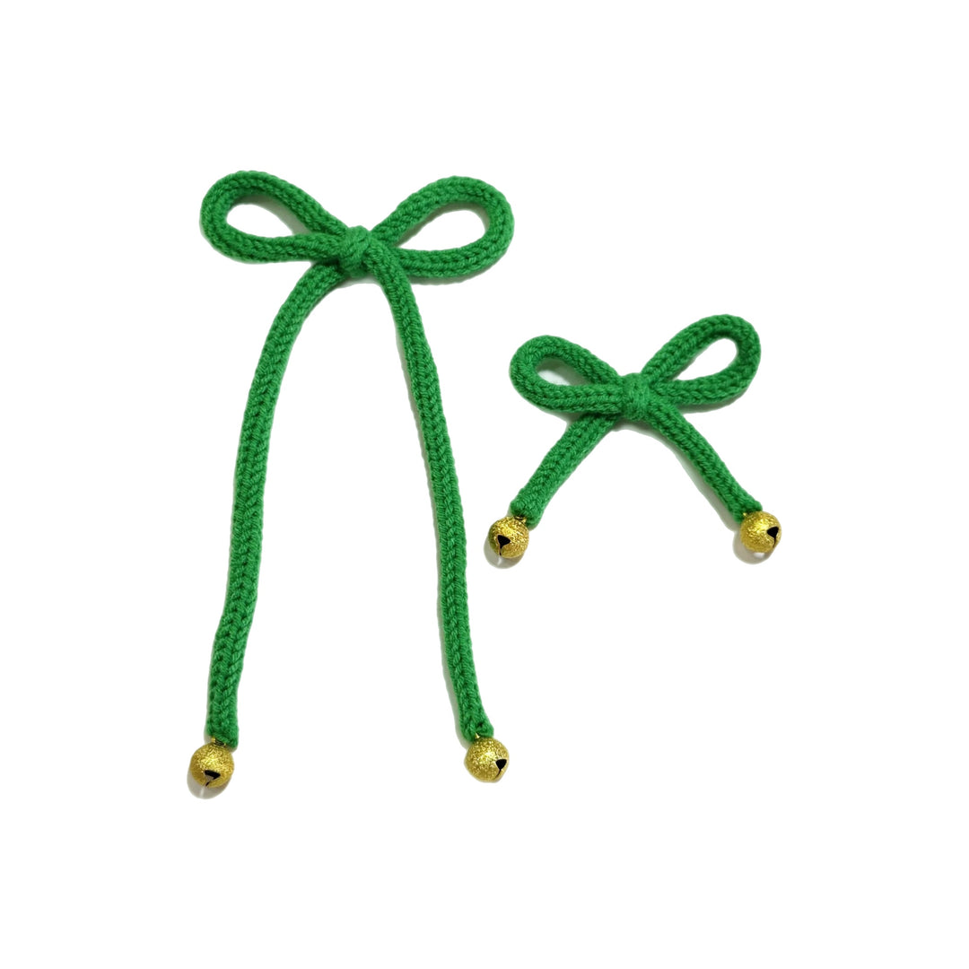 Green JINGLE Dainty Simple Hair Bow w/Clip