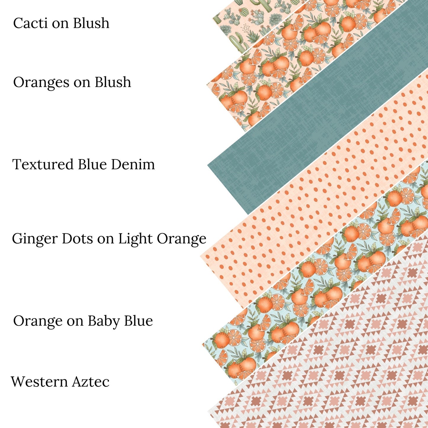 Oranges on Blush Faux Leather Sheets