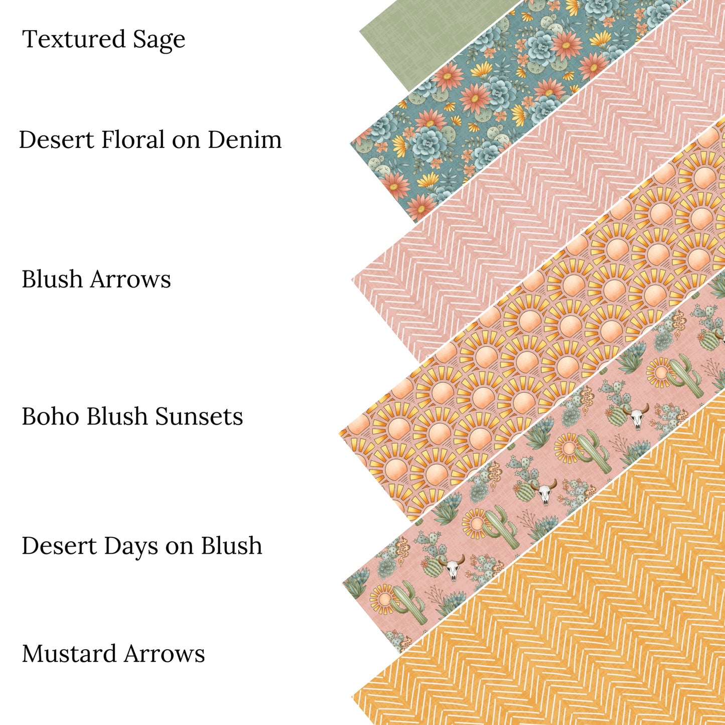 Desert Floral on Denim Faux Leather Sheets