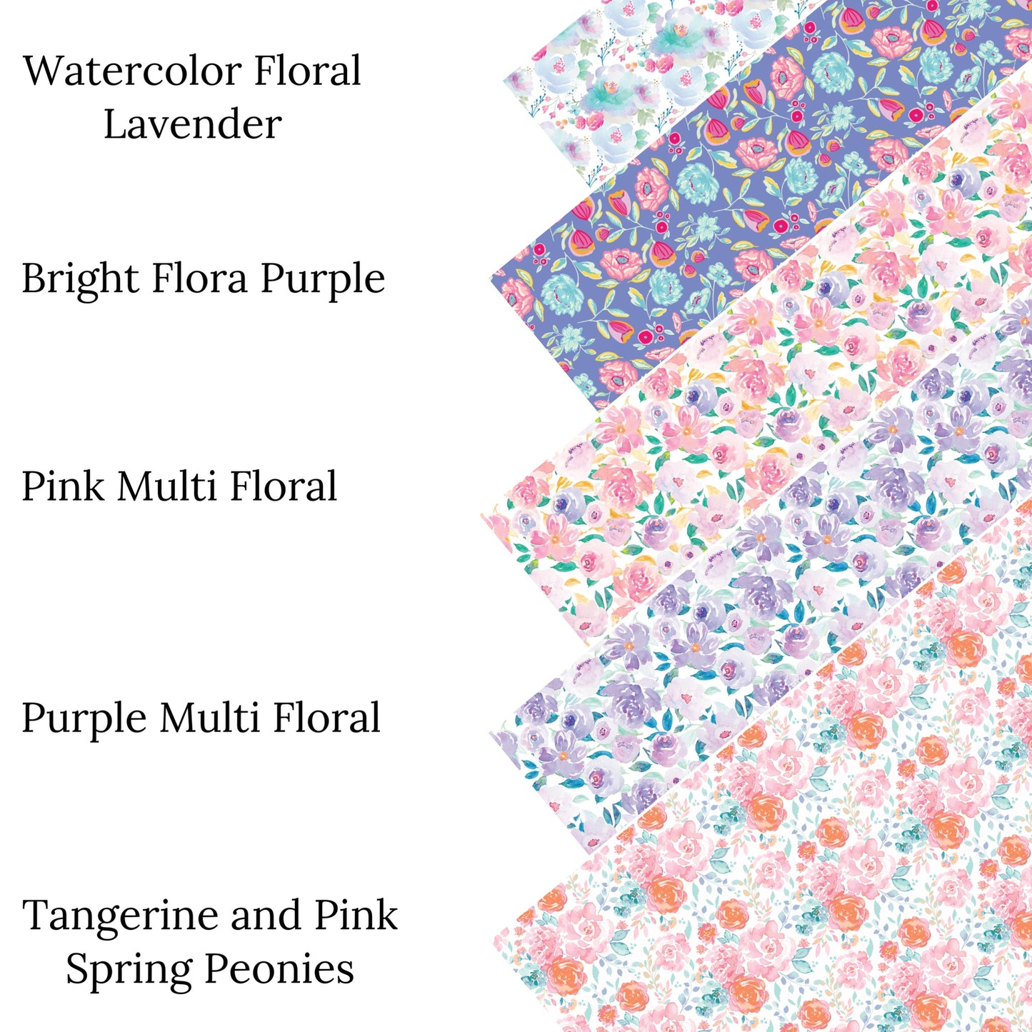 Watercolor Floral Lavender Faux Leather Sheets