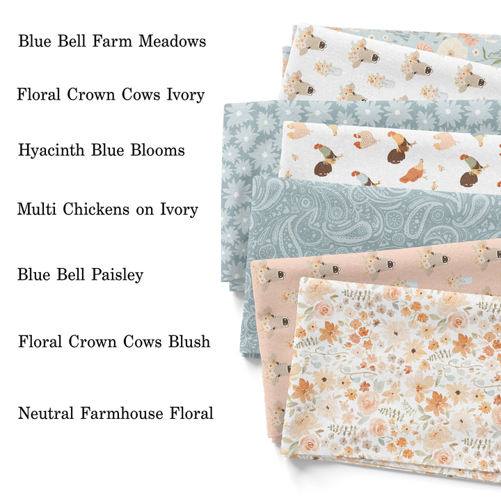 Neutral Farmhouse Floral Fabric By The Yard