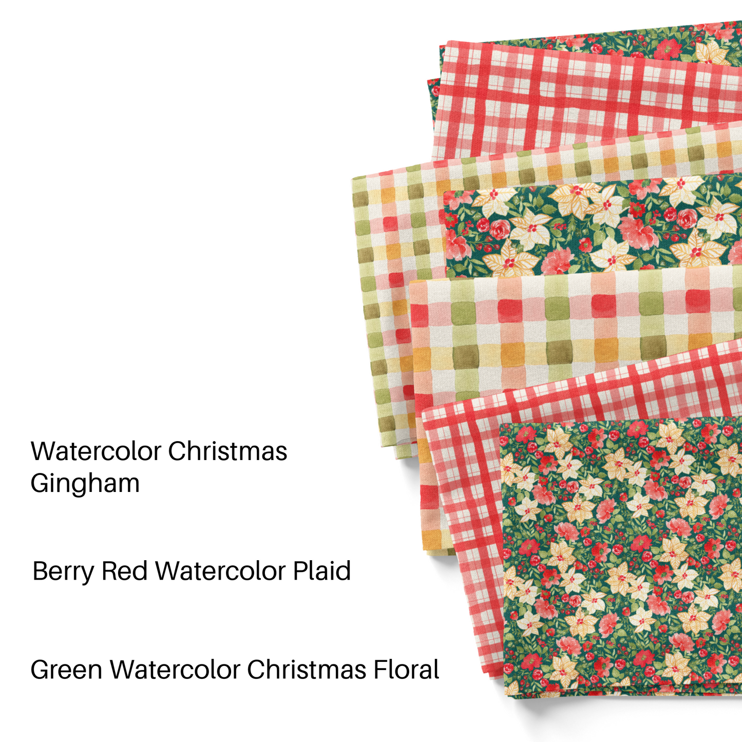 Berry Red Watercolor Plaid Fabric By The Yard