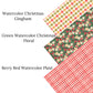Watercolor Christmas Gingham Faux Leather Sheets