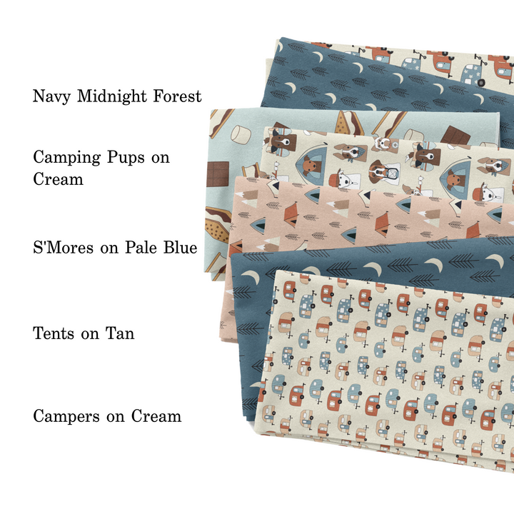 Campers on Cream Fabric By The Yard