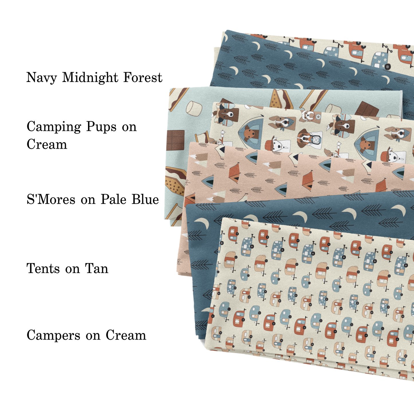 Smores on Pale Blue Fabric By The Yard