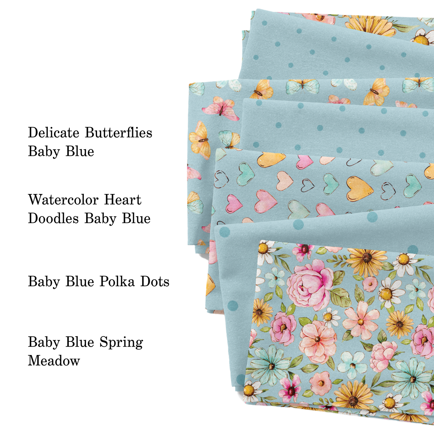 Baby Blue Polka Dots Fabric By The Yard