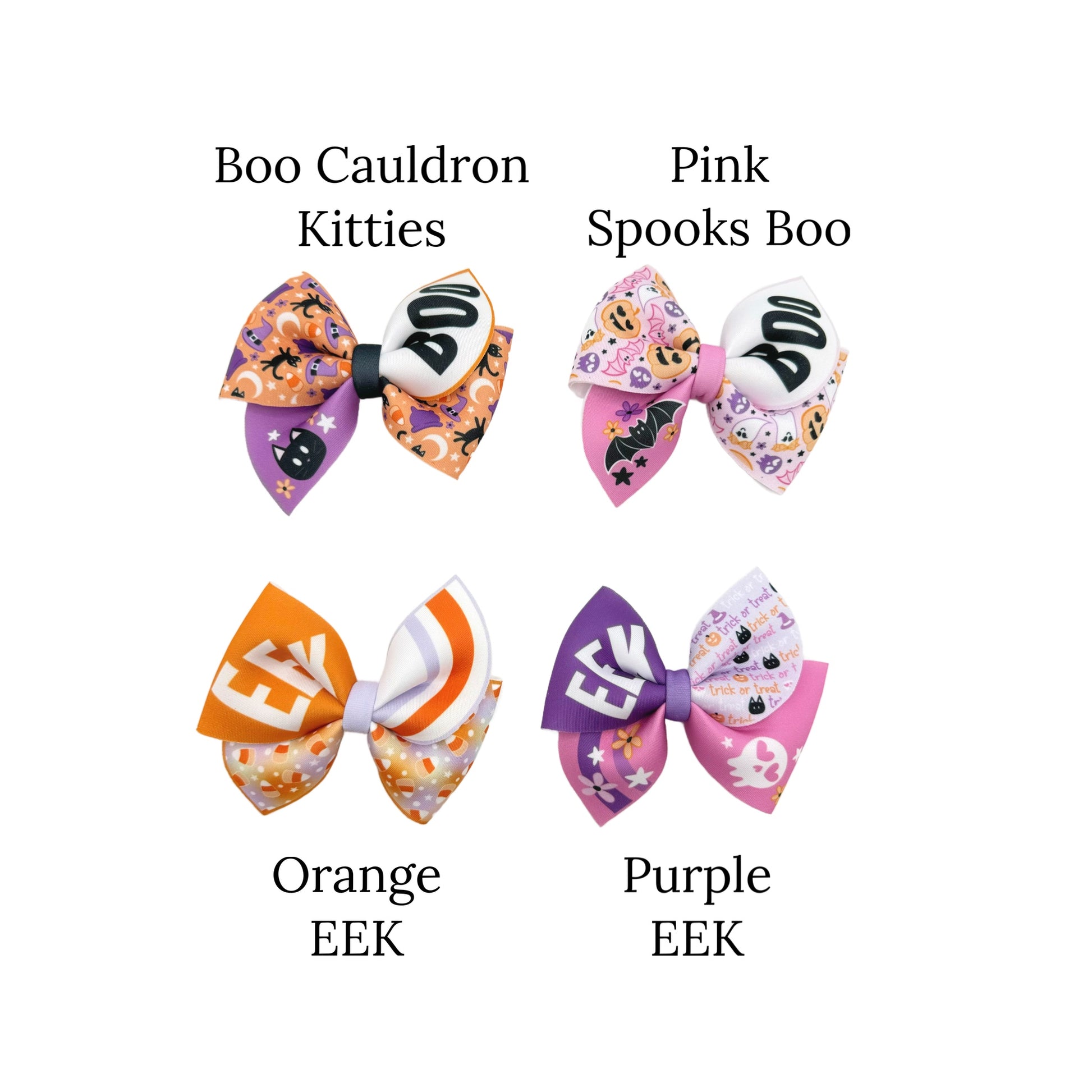 patterns for halloween pink EEK neoprene hair bows