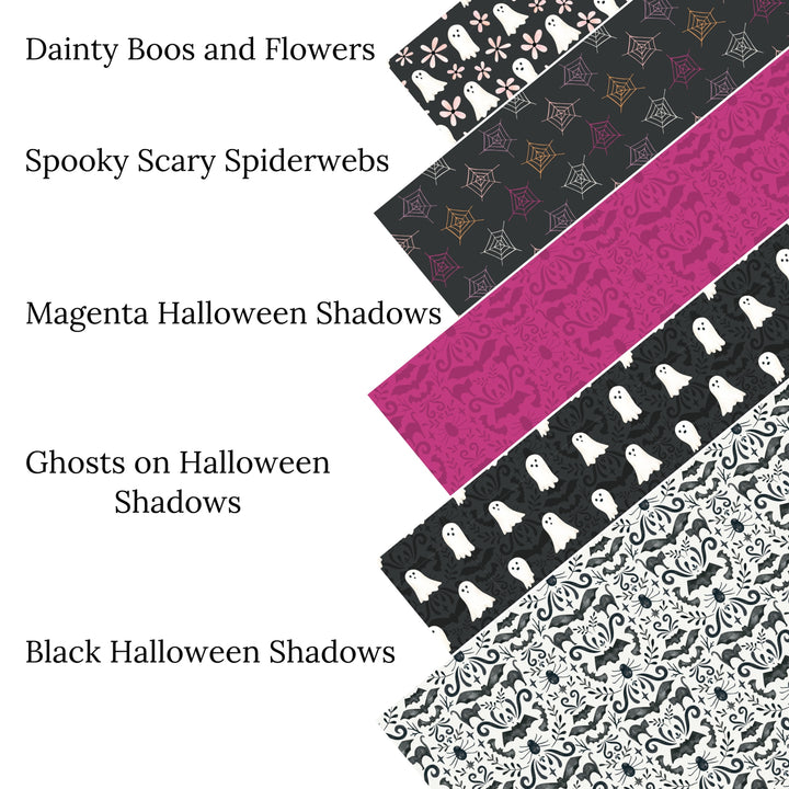 Ghosts on Halloween Shadows Faux Leather Sheets