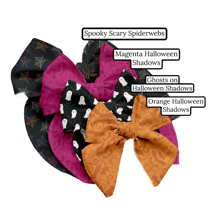 Orange Halloween Shadows Hair Bow Strips