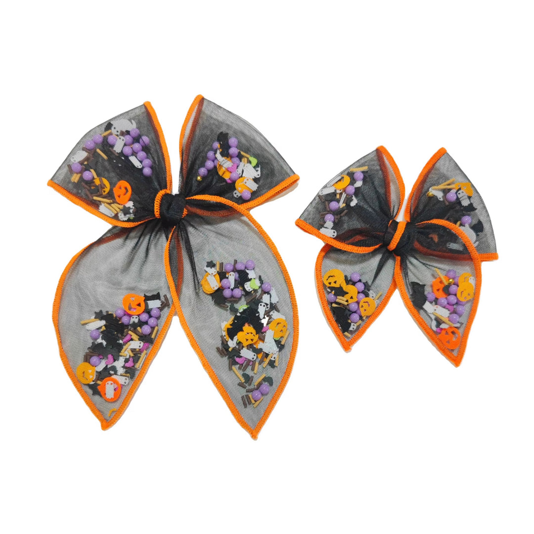 Halloween Mix Shaker Hair Tied Bow w/ Clip