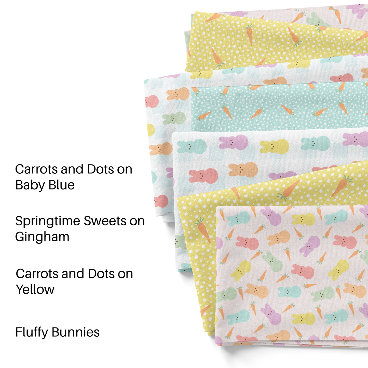 Pastel Fluffy Bunnies Fabric By The Yard