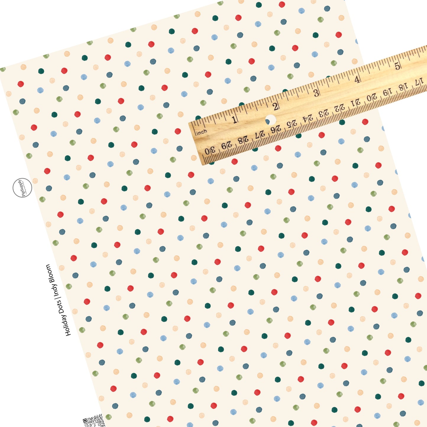 These holiday themed faux leather sheets contain the following design elements: colorful dots on cream. Our CPSIA compliant faux leather sheets or rolls can be used for all types of crafting projects.