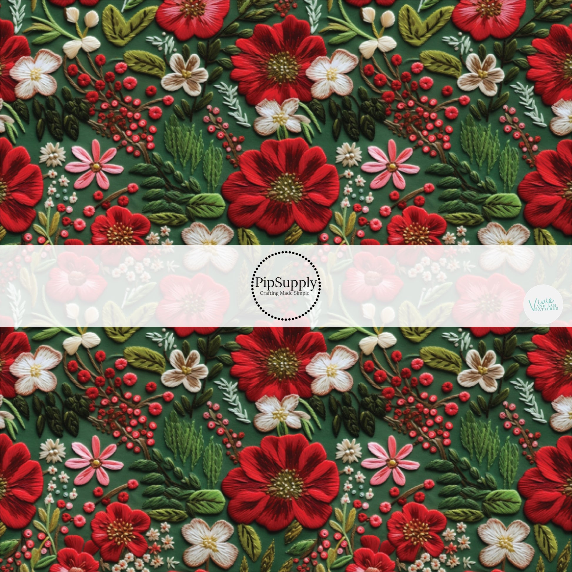 Holiday Embroidered Floral Fabric By The Yard