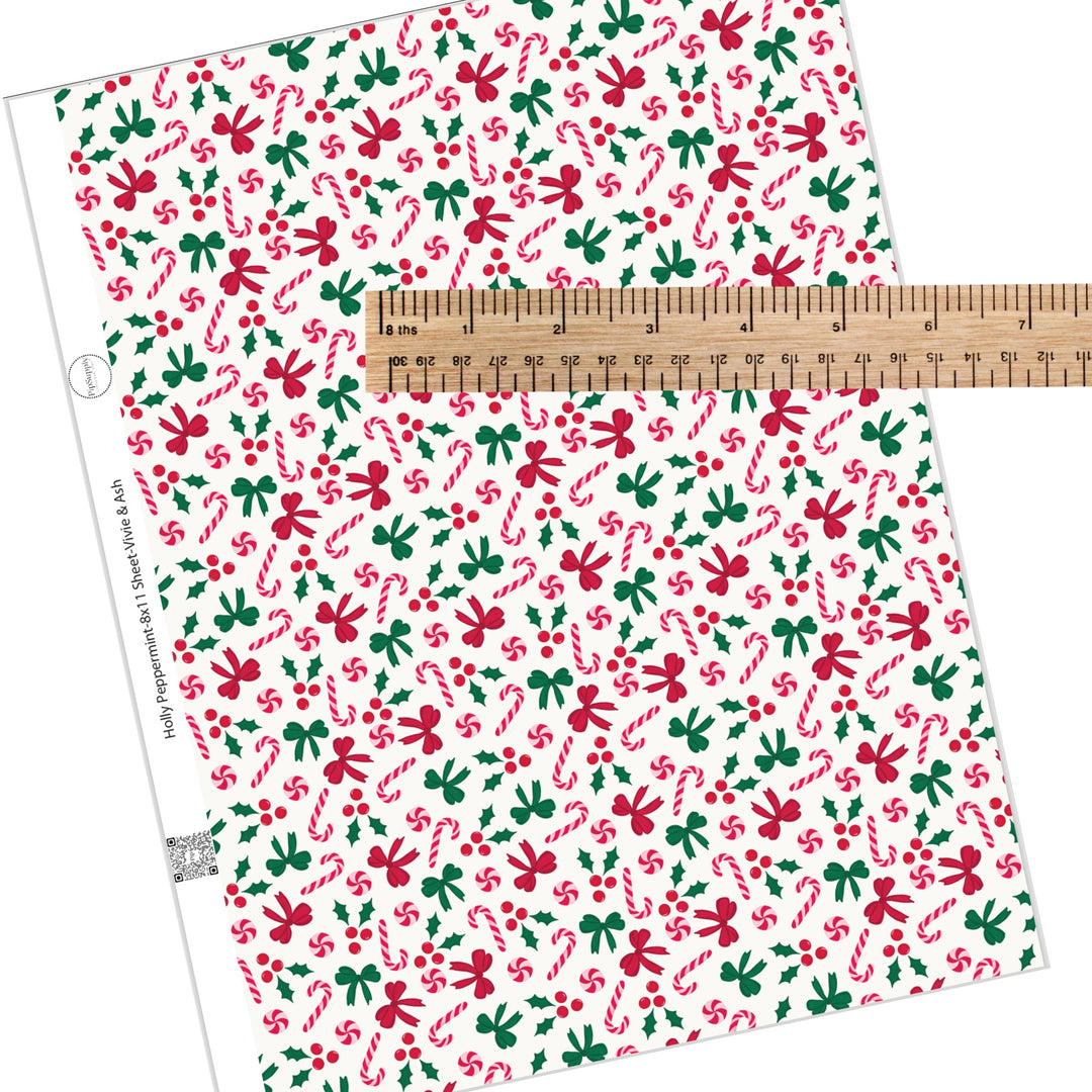 Holly Peppermint Faux Leather Sheets