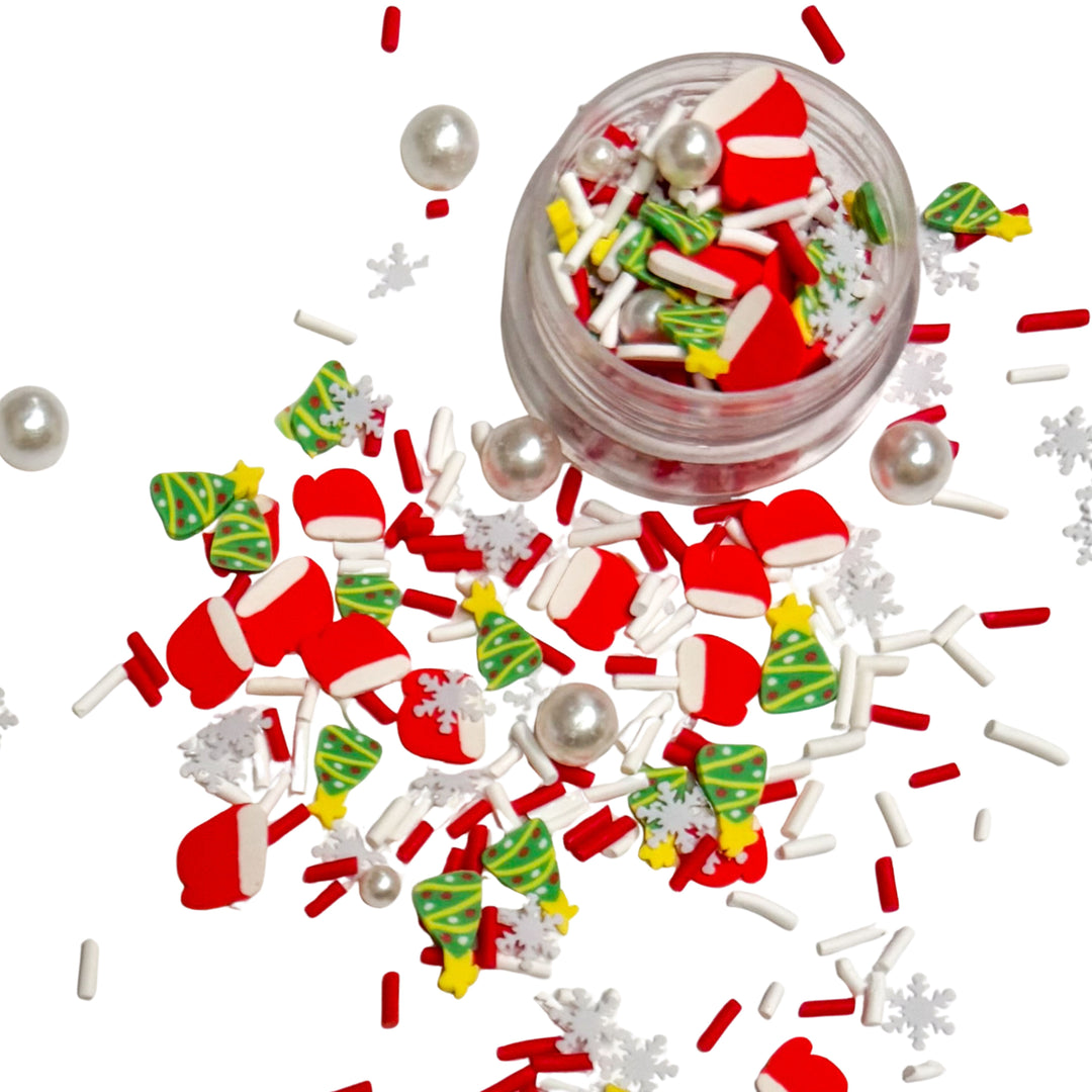 Snowflake, Sprinkle, Trees and Pearl Beads Clay Slice Mix

This Christmas Santa clay mix is perfect for crafting, embellishing, or decorating! This mix has trees, snowflakes, santa hats and pearl beads. Choose your style and get creative!

 One bag is 1 OZ 
* Bags are resealable 