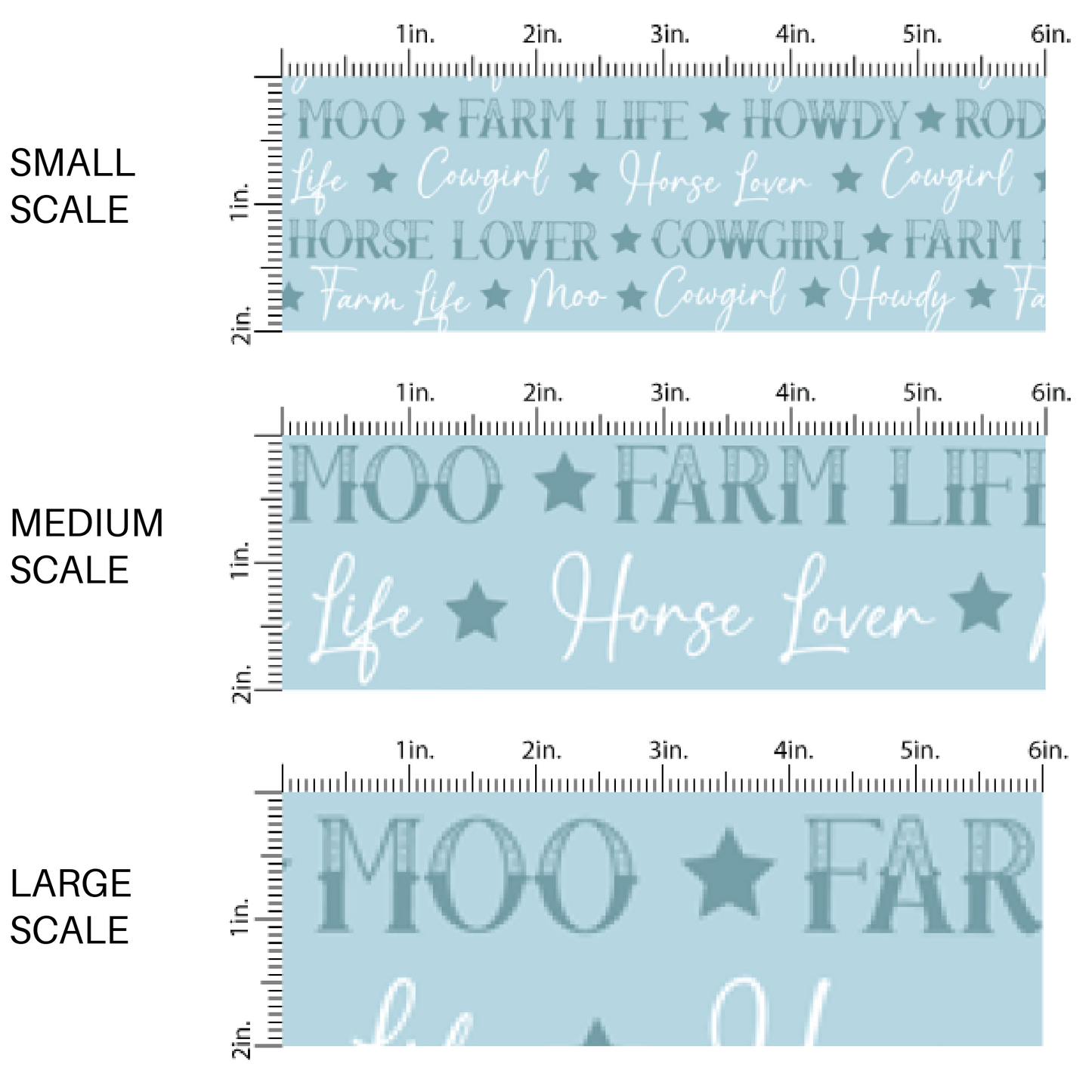 Western Rodeo Phrases on Blue Fabric by the Yard scaled image guide.