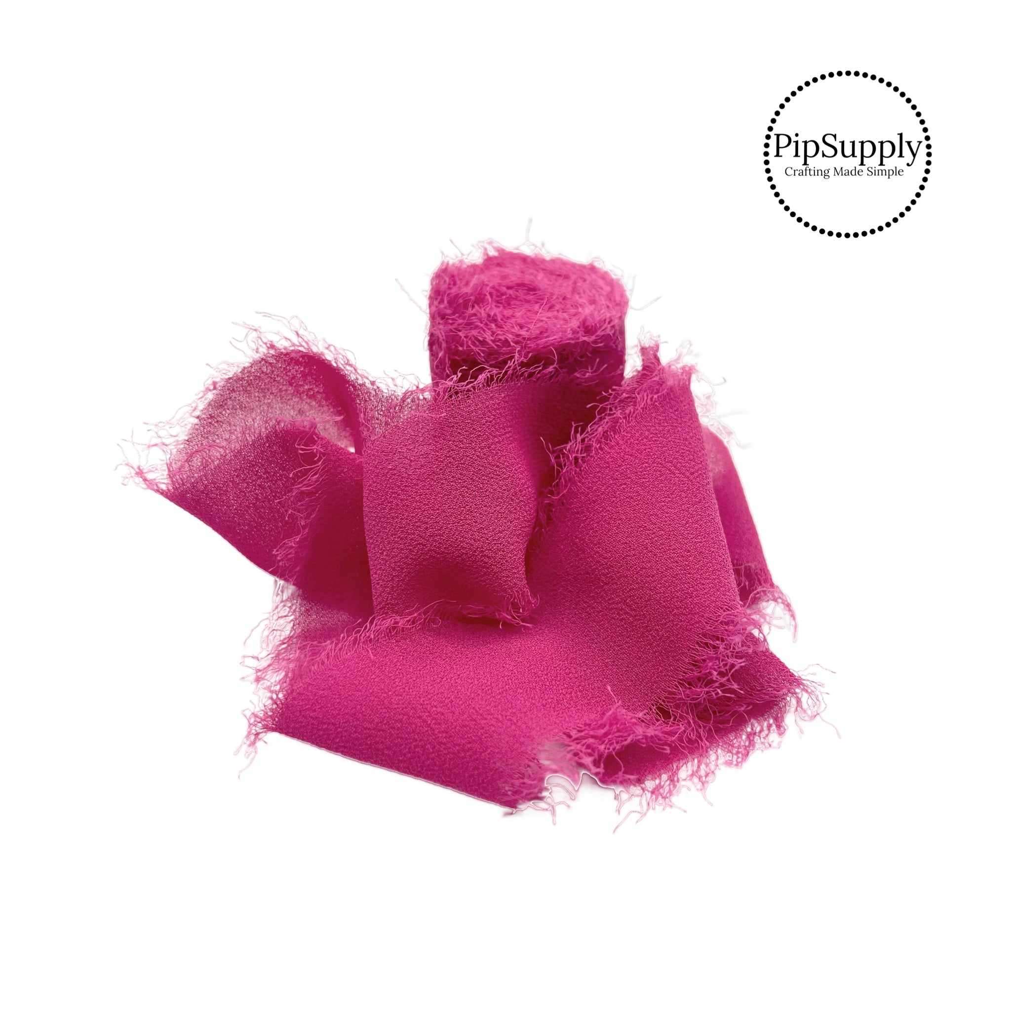Chiffon Ribbon By The Yard - Hot Pink 1.25 Chiffon Ribbon By The Yard –  Pip Supply