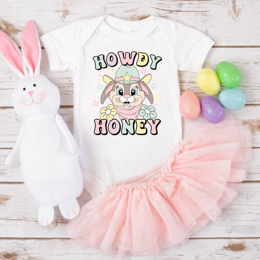 Pastel "Howdy Honey Bunny" Easter Iron On Heat Transfer