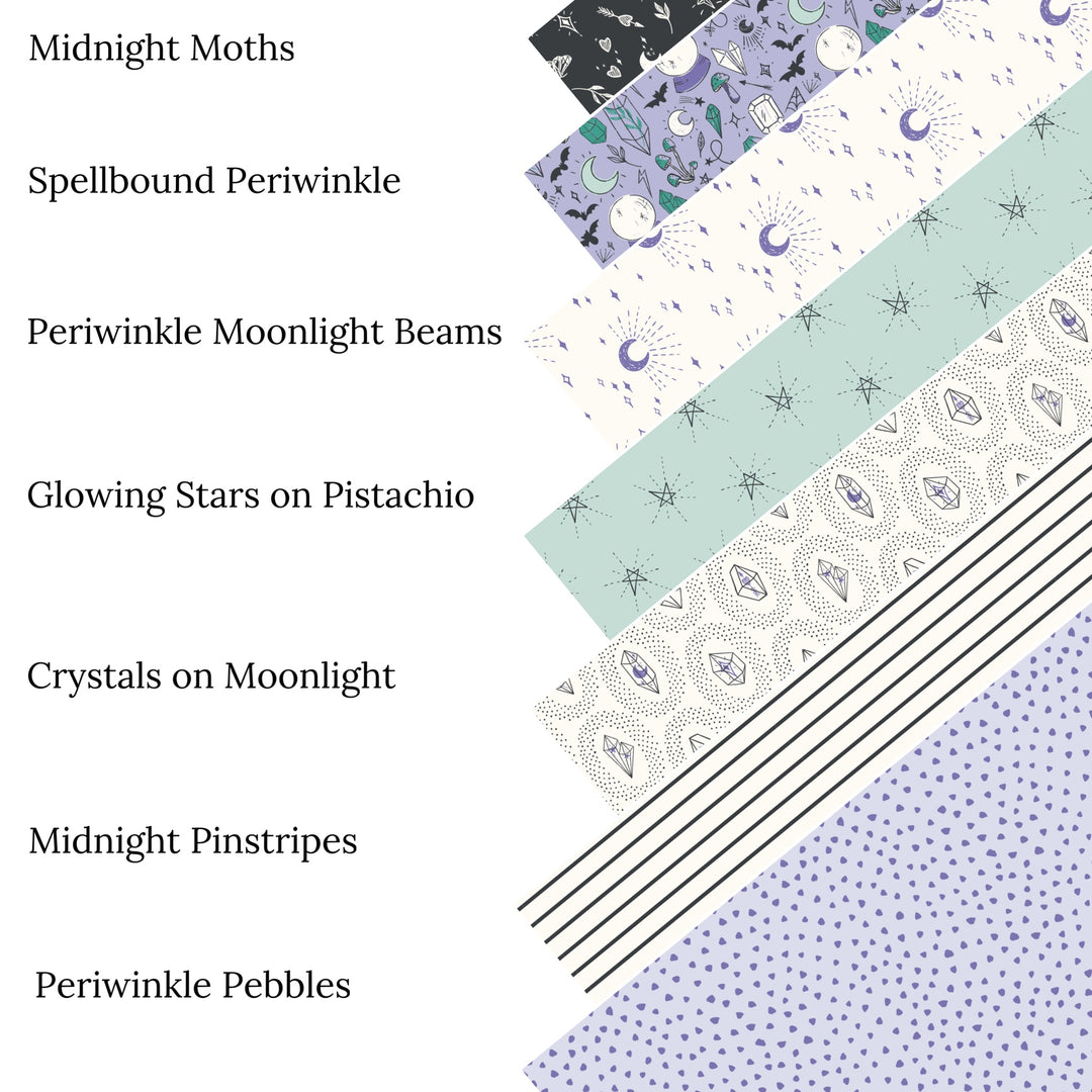 Periwinkle Moonlight Beams Faux Leather Sheets