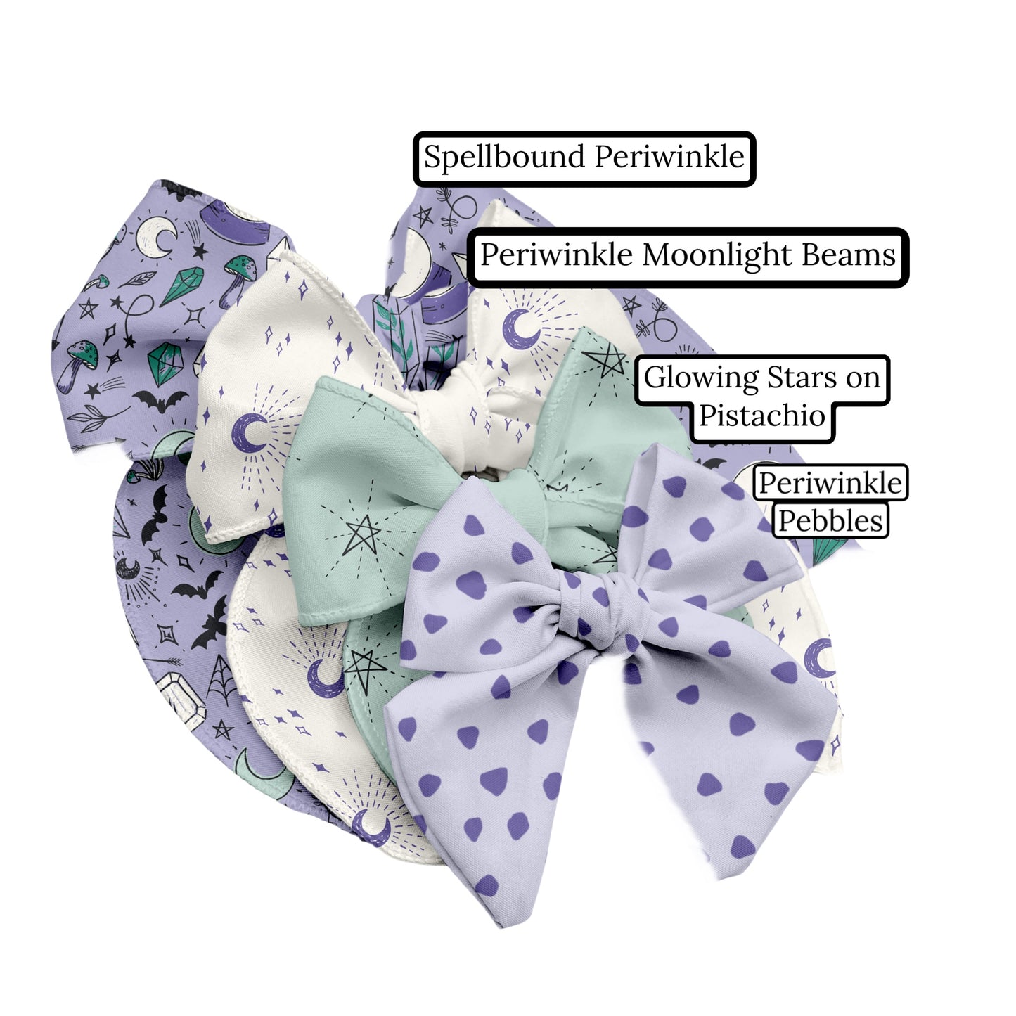 Periwinkle Pebbles Hair Bow Strips