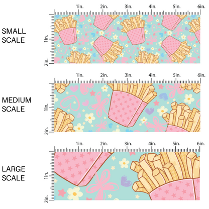 French Fries and Hearts Valentine's Day Themed Fabric by the Yard scaled image guide.